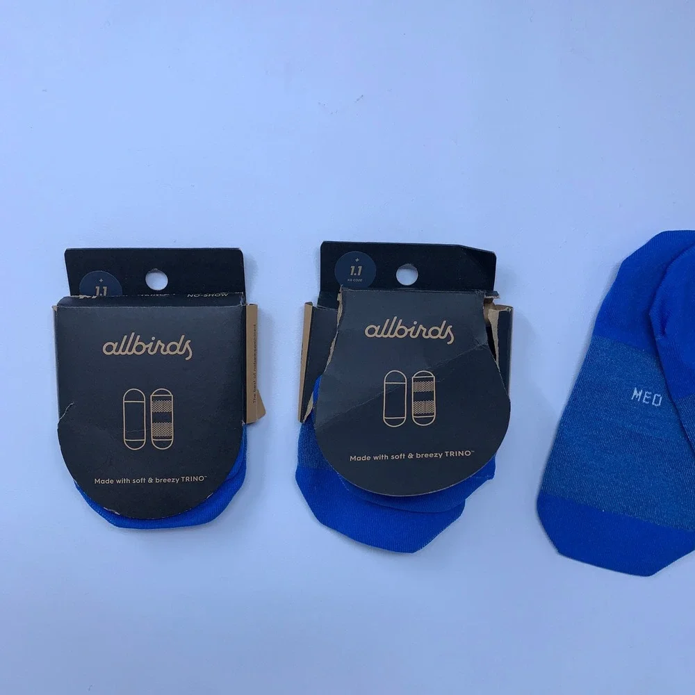 Allbirds Unisex Medium Pacific Blue Trino Sprinter No-Show Socks 3 Pair Pack